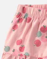 Baby Girl 2-Piece Apple French Terry Long-Sleeve Top & Skort Set - Pink