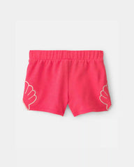 Toddler Girl Shell French Terry Shorts - Coral