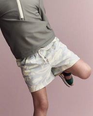 Toddler Boy Tropical Swim Trunks - Light Blue