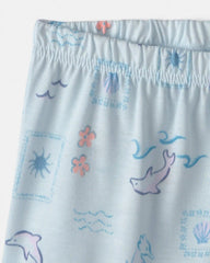 Girls 2-Piece Dolphin Sleeveless Pajama Set - Blue