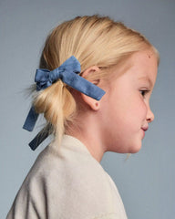 Toddler Girl 2-Pack Bow Hair Clips in Chambray - Blue