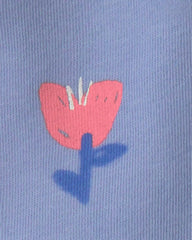Baby Girl Floral Fleece Zip-Up Hoodie - Blue