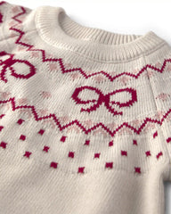 Girls Organic Cotton Fair Isle Sweater Knit Pullover