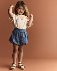 Toddler Dolman Tee in Circus Print - Cream