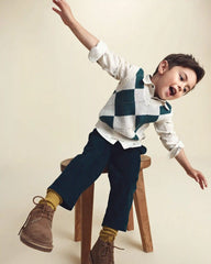 Toddler Boy Argyle Sweater Vest - Green/Cream