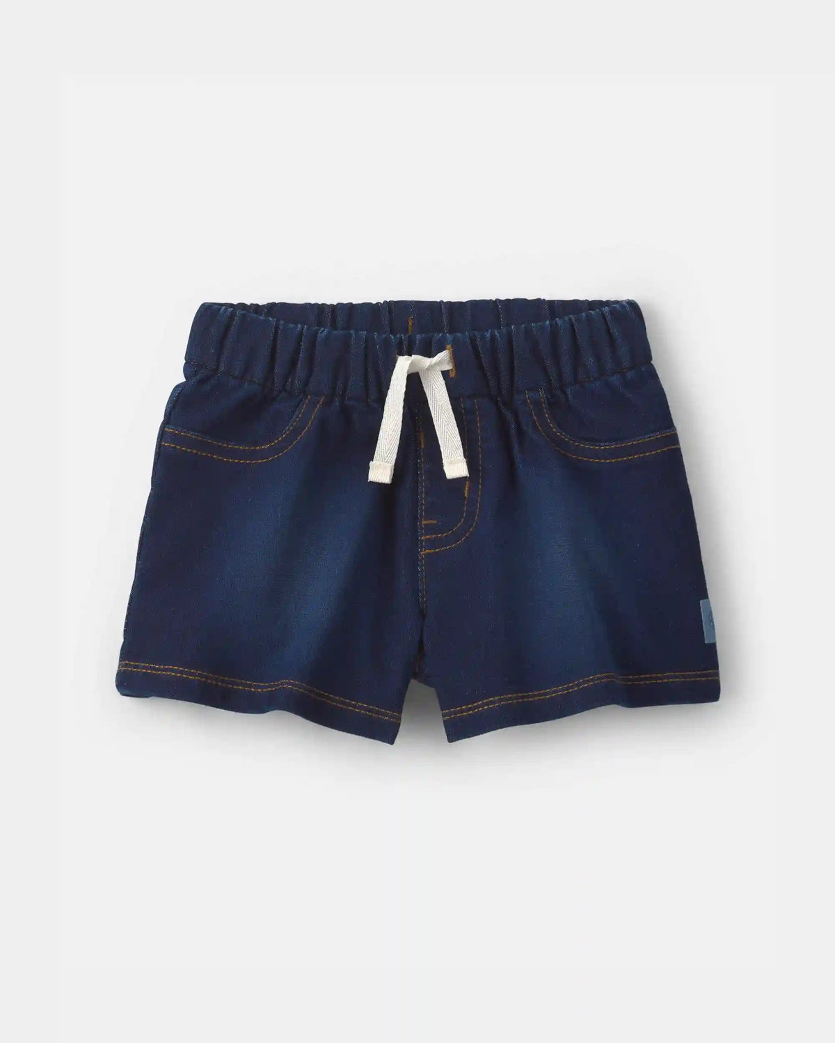 Baby Girl French Terry Knit Shorts - Dark Wash