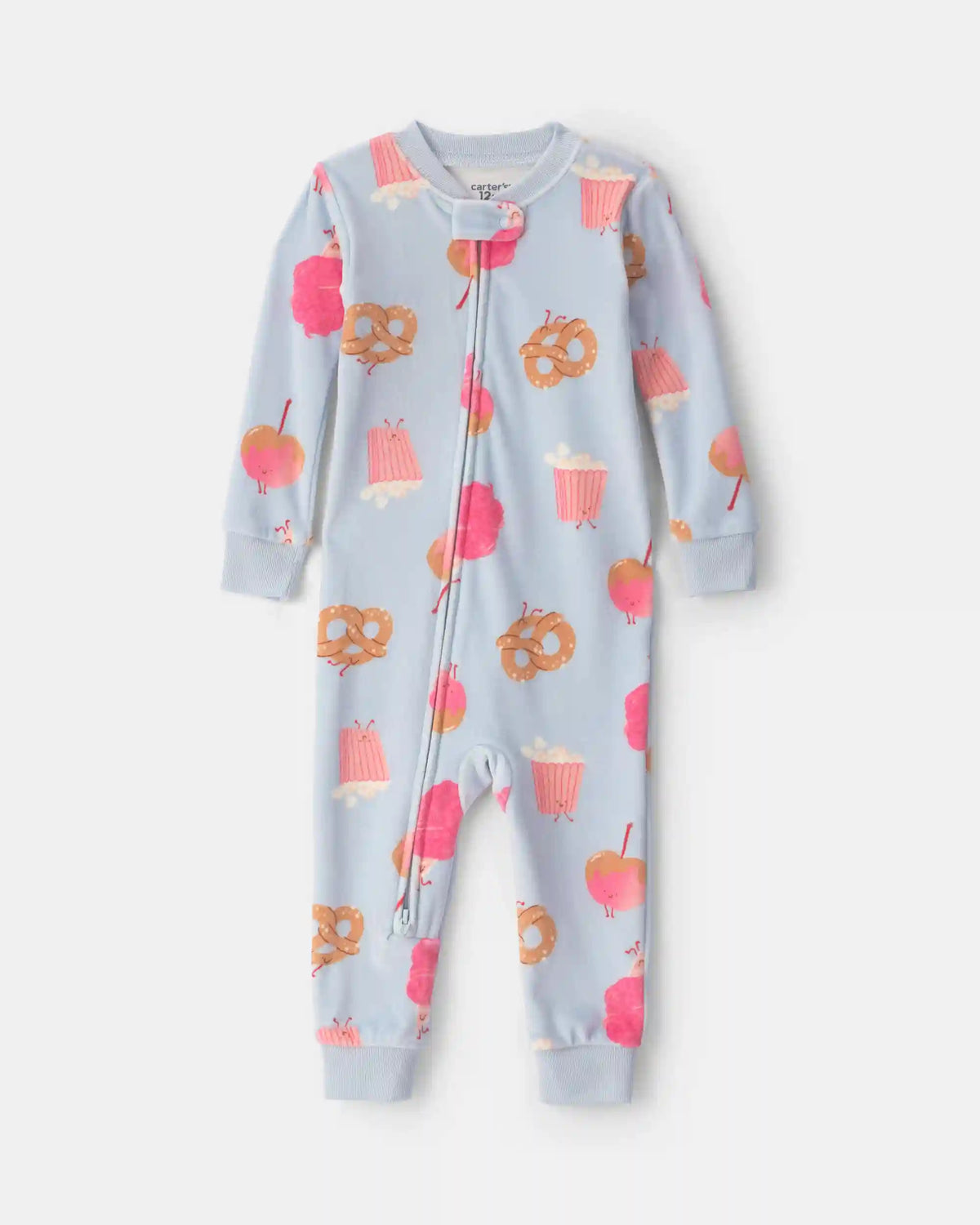 Toddler Girl 1-Piece Festival Treats DreamPlush Snug Fit Pajama - Blue