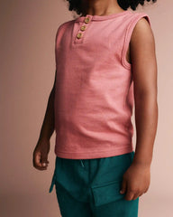 Toddler Boy Henley Tank - Rose