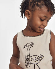 Toddler Girl 2-Piece Top & Short Set - Ivory/Black