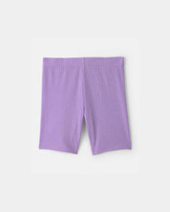 Girls Rib Bike Shorts - Purple