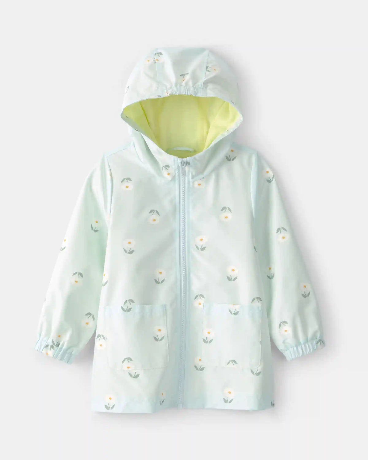 Toddler Girl Floral Raincoat - Blue