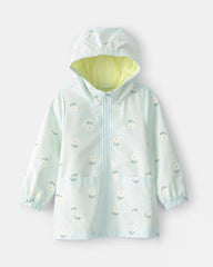 Toddler Girl Floral Raincoat - Blue