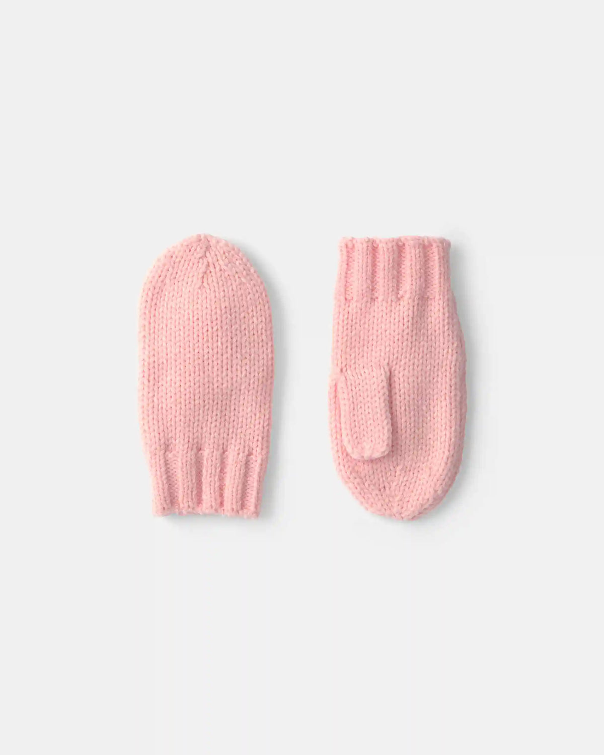 Toddler Girl Ribbed Mittens - Light Pink