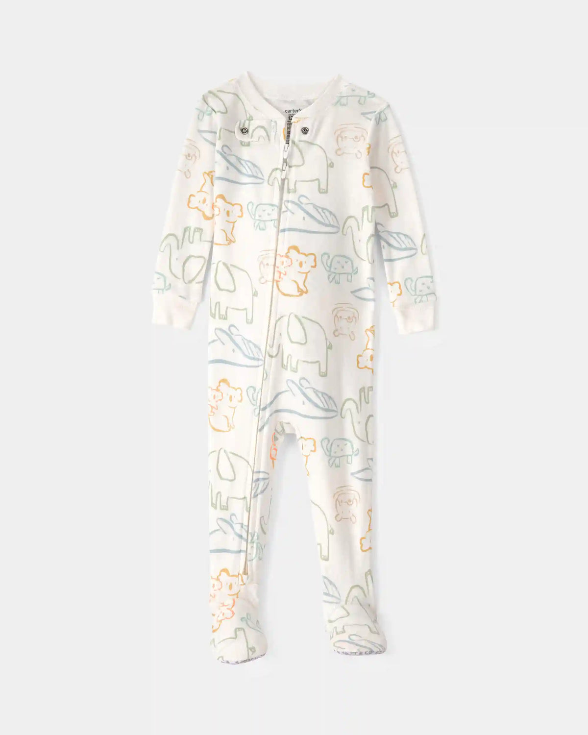 Baby Elephant 100% Cotton Snug Fit 1-Piece Pajama - Ivory