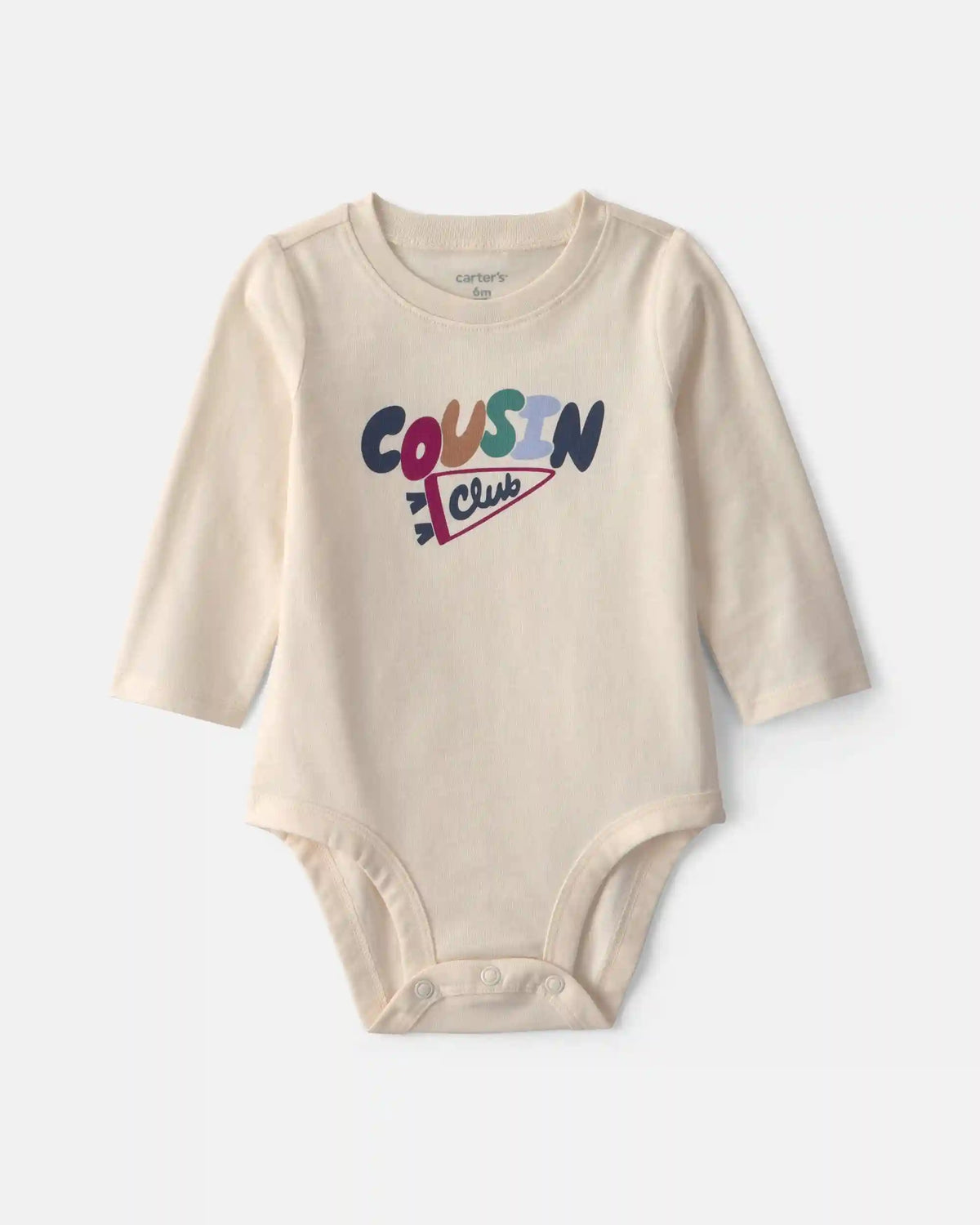 Baby 'Cousin Club' Long-Sleeve Graphic Bodysuit - Cream
