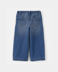 Toddler Girl Drawstring Wide-Leg Jeans - Dark Wash