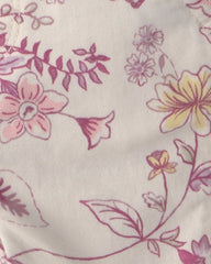Baby Girl Floral Overalls - Ivory