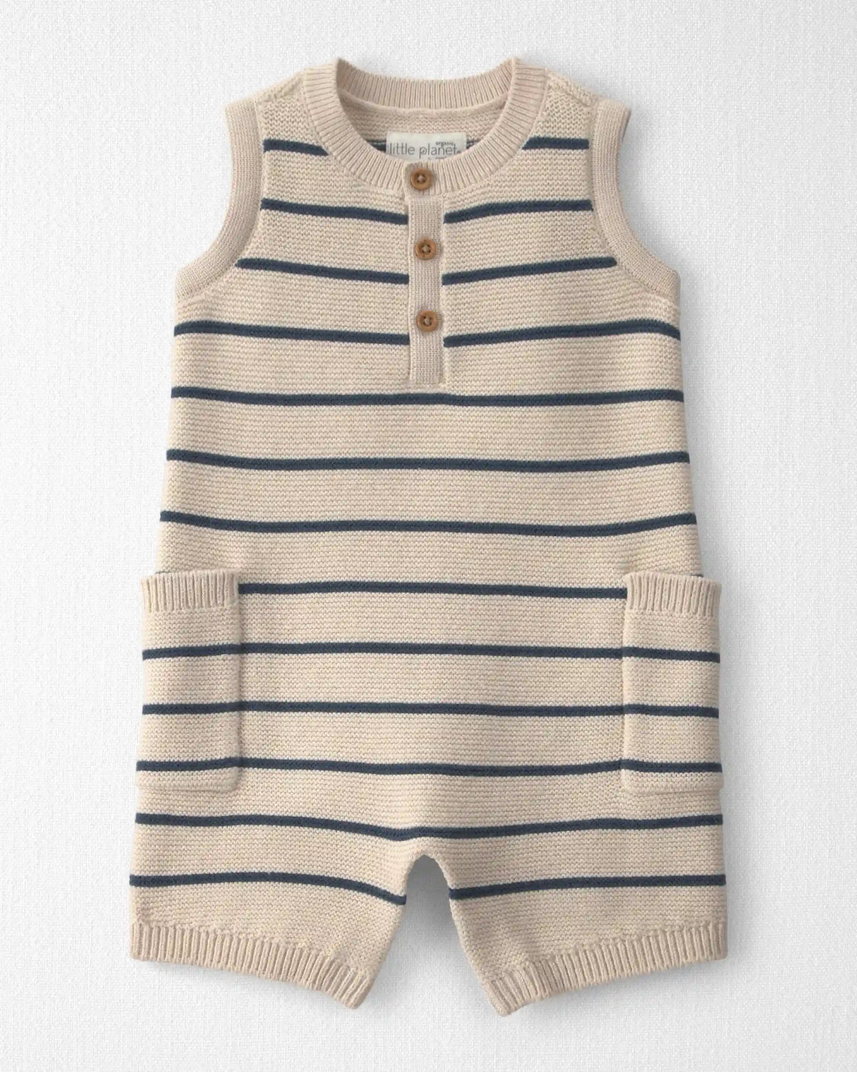 Baby Organic Cotton Knit Romper in Stripes