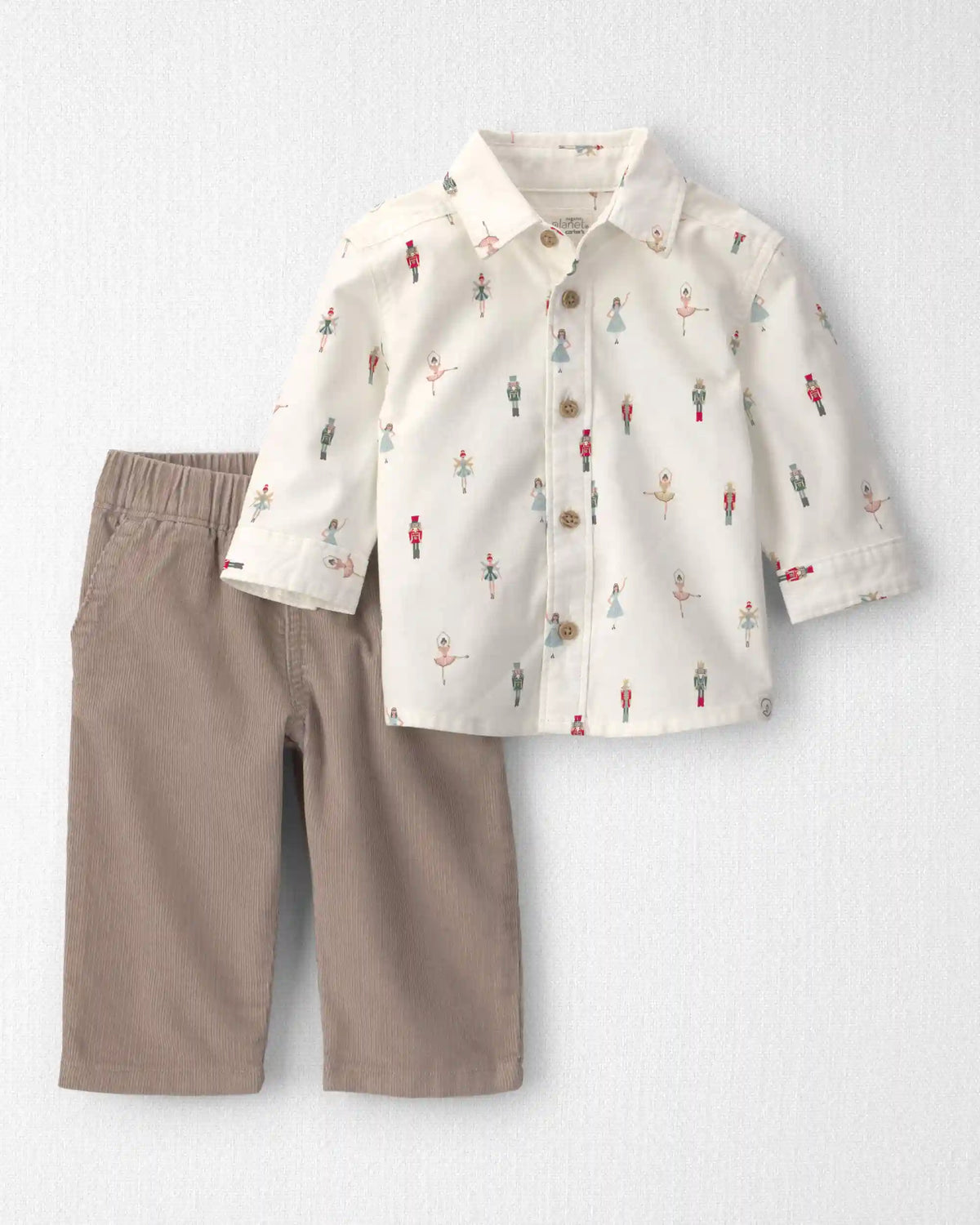 Baby Boy 2-Piece Organic Cotton Top & Pant Set in Nutcracker