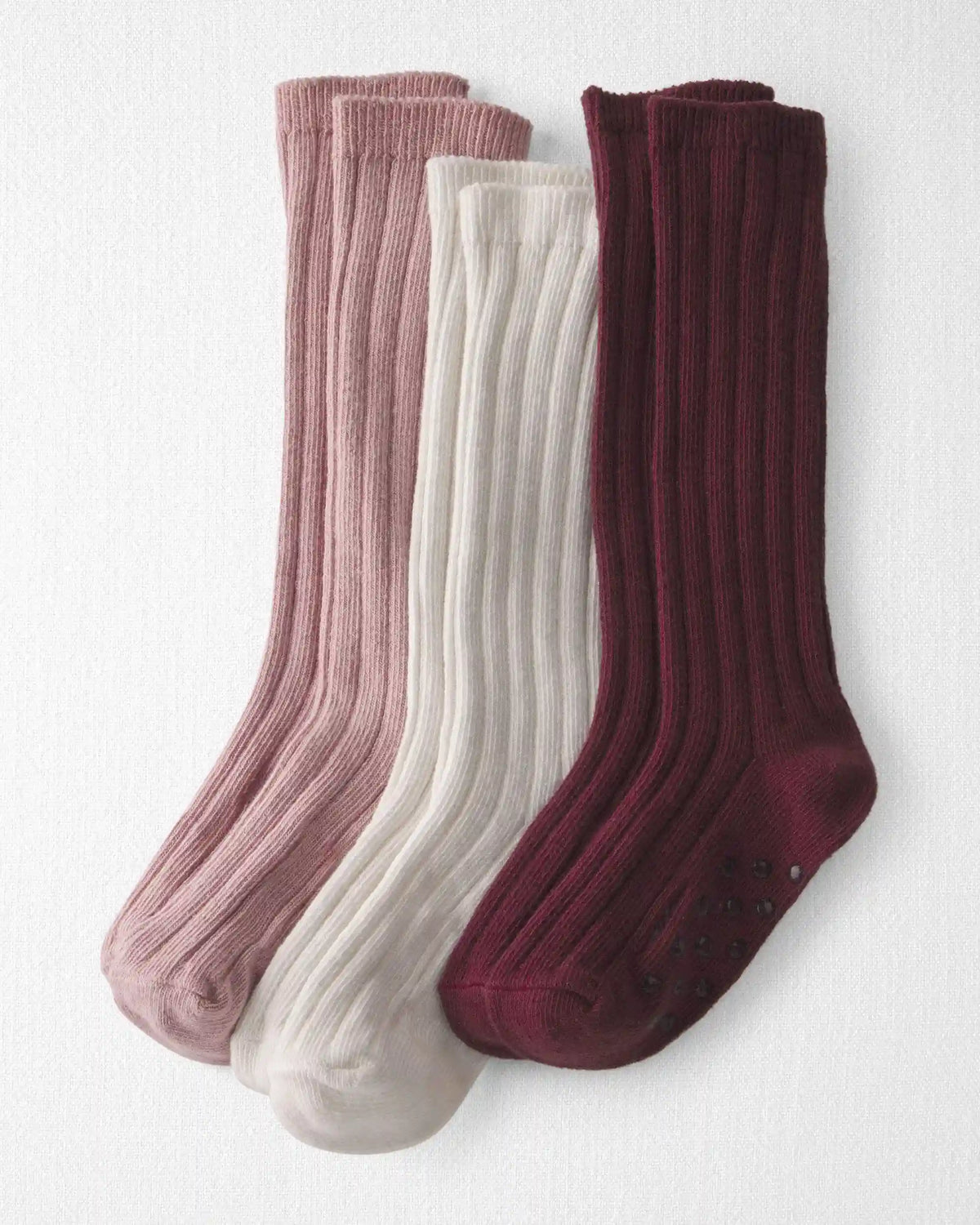 Toddler Girl 3-Pack No-Slip Knee-High Socks Made with Organic Cotton