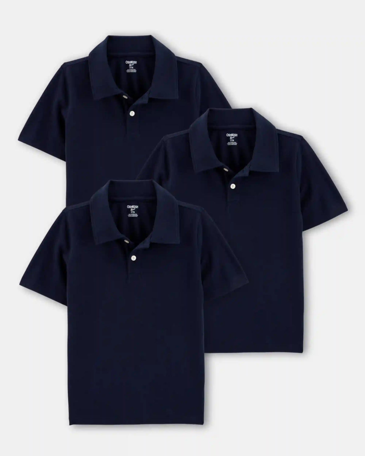 Boys 3-Pack Pique Uniform Polo Shirts - Navy