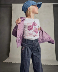 Girls 'Grow Wild Grow Free' Rose Floral Graphic Tee - Cream