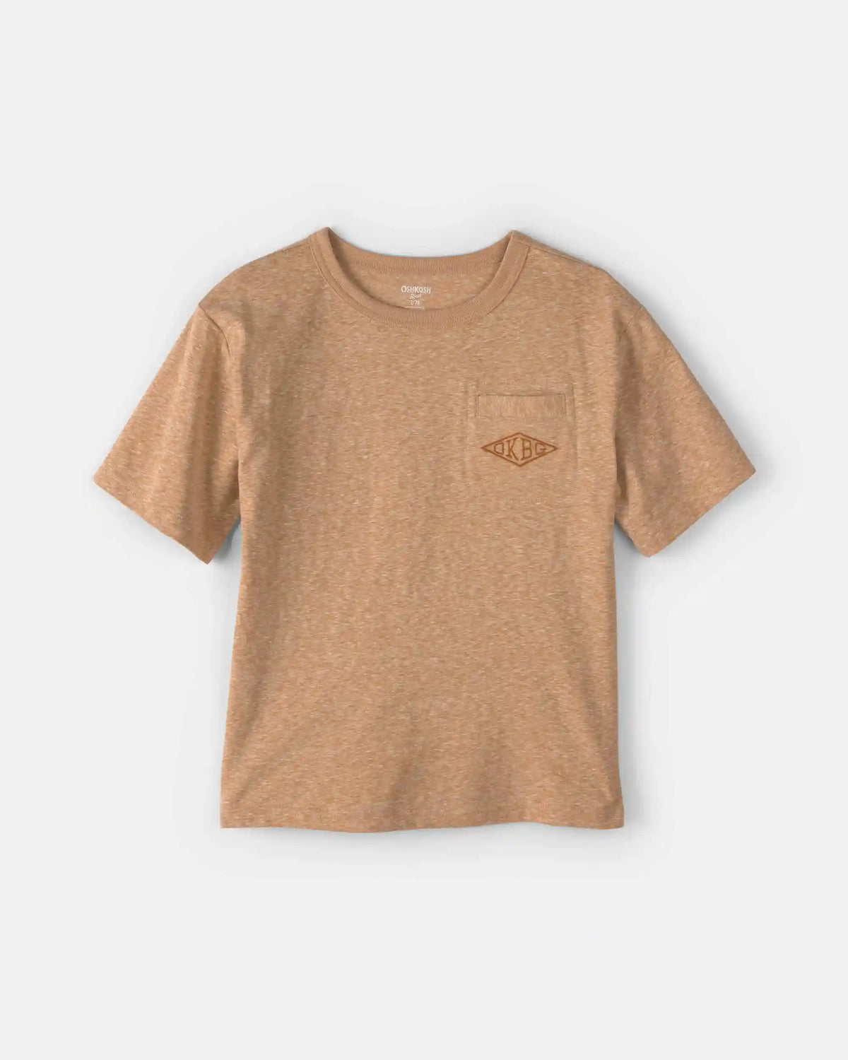 Kids OshKosh Logo Embroidered Pocket Graphic Tee - Tan