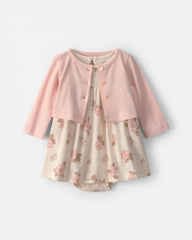 Baby Girl 2-Piece Floral Dress Set - Pink/Ivory