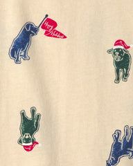 Boys Christmas Dog Long-Sleeve Tee - Cream