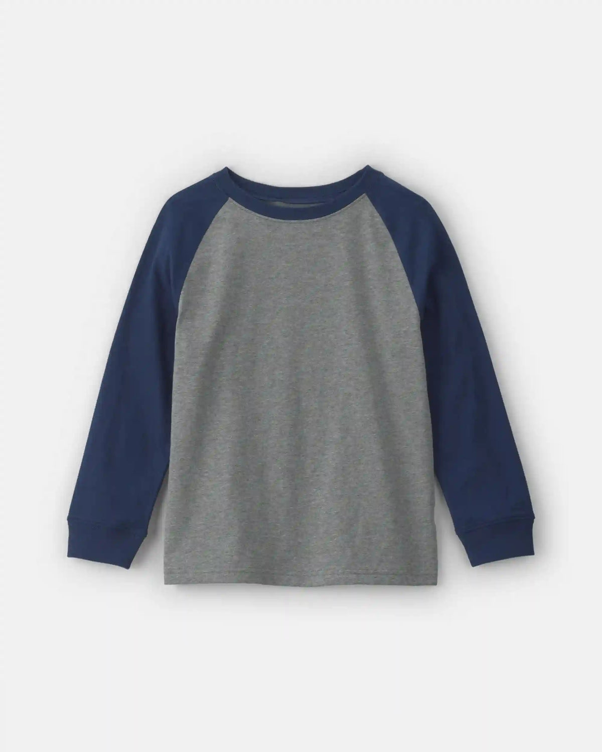 Boys Color Block Long-Sleeve T-Shirt - Grey/Navy Blue