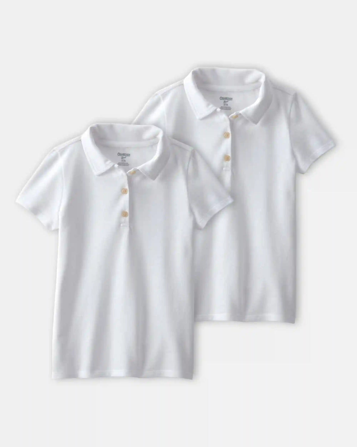Girls 2-Pack Uniform Piqué Polo Shirts - White