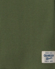 Toddler Boy Thermal Long-Sleeve Henley T-Shirt - Olive Green