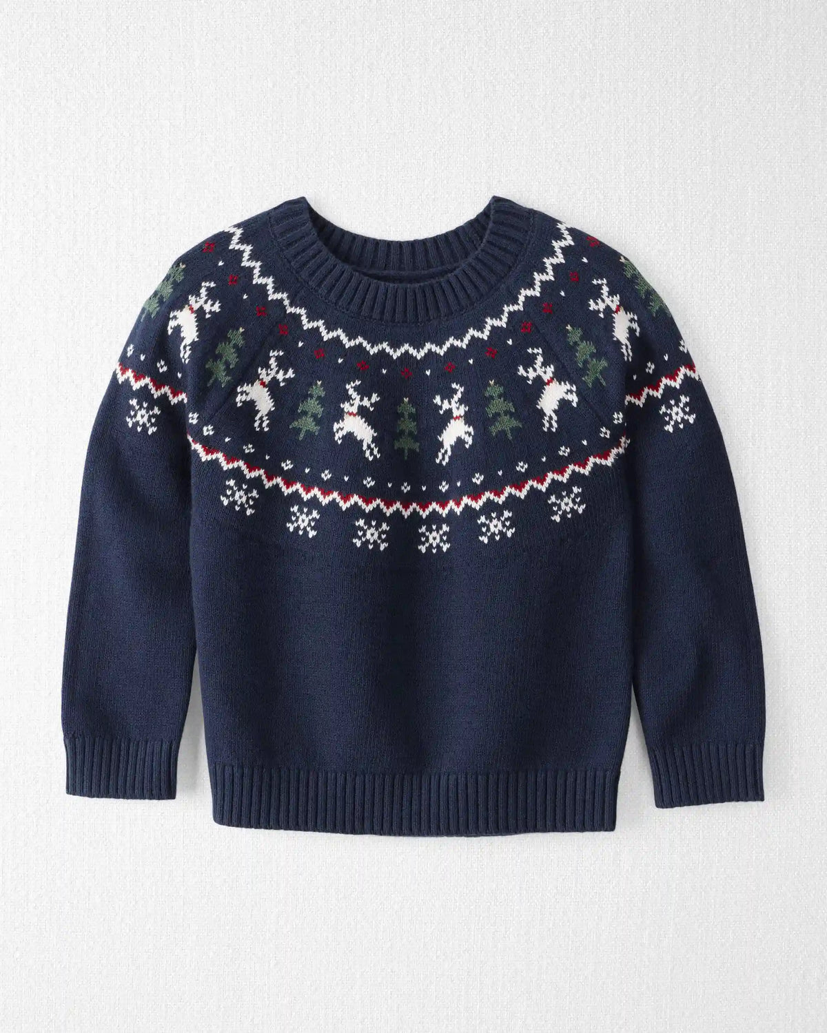 Toddler Organic Cotton Fair Isle Sweater Knit Pullover