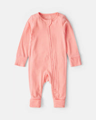 Baby Girl PurelySoft™ 2-Way Zip Sleep & Play Pajamas - Coral
