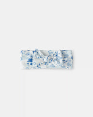 Baby Girl Floral Headwrap - Blue/White