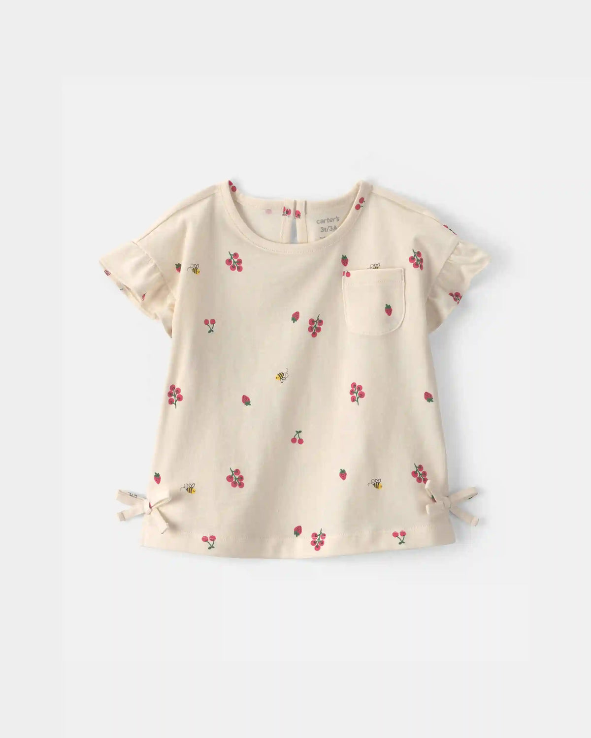 Toddler Girl Floral Short-Sleeve Top - Cream