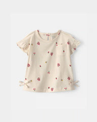 Toddler Girl Floral Short-Sleeve Top - Cream