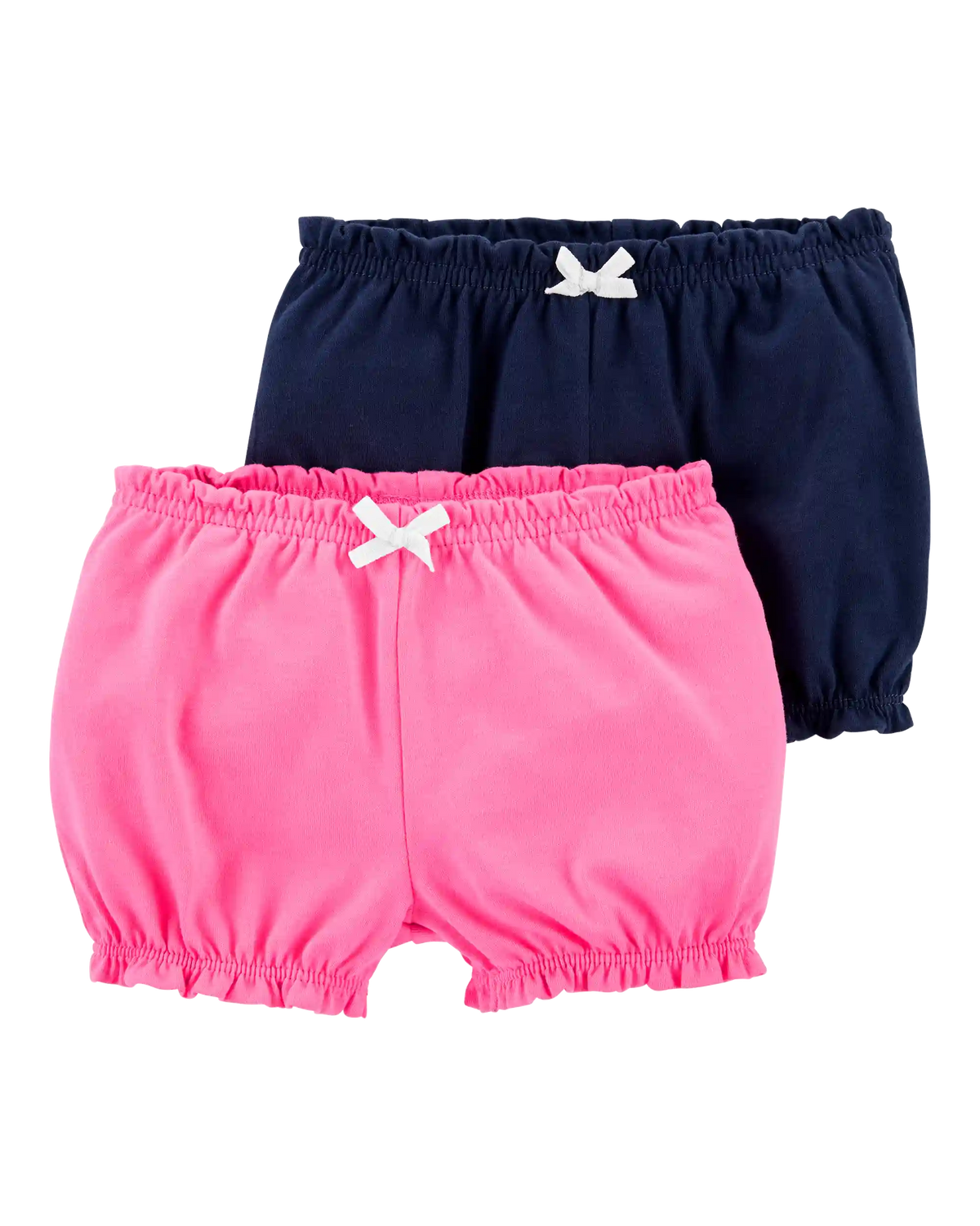 Baby Girl 2-Pack Bubble Shorts - Pink/Navy