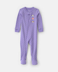 Baby Girl 1-Piece Pets 2-Way Zip 100% Cotton Snug Fit Footed Pajama - Purple