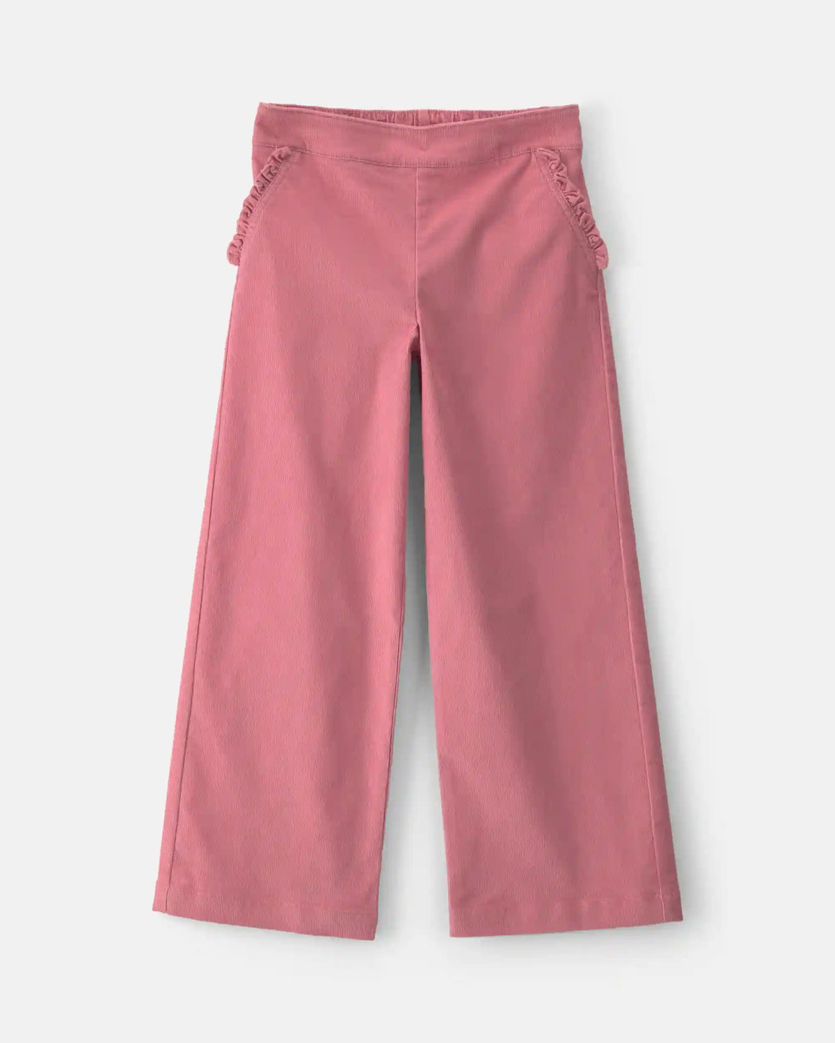 Girls Corduroy Wide-Leg Pants - Pink