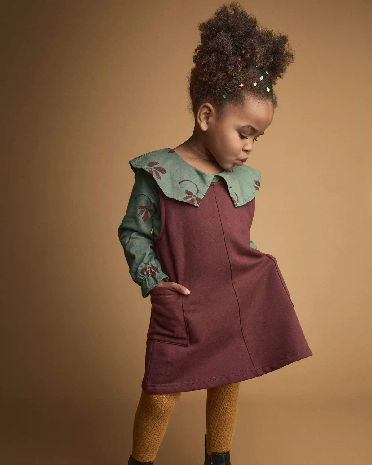 Toddler Girl Otter Pocket Jumper - Burgundy