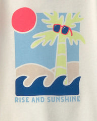 Baby Boy Beach 100% Cotton 4-Piece Pajama Set - Blue/Ivory