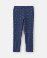 Toddler Girl Bow Cotton Pull-On Stretch Leggings - Navy Blue