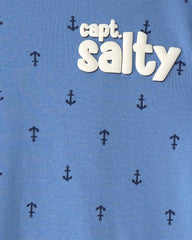 Baby Boy Anchor 100% Cotton Snug Fit 4-Piece Pajama Set - Blue/Cream