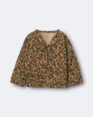 Toddler Girl Bow Jacket in Leopard - Brown