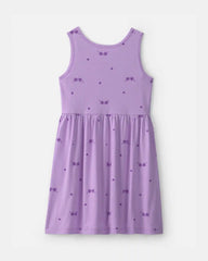 Girls Sunglasses Sleeveless Knit Dress - Purple