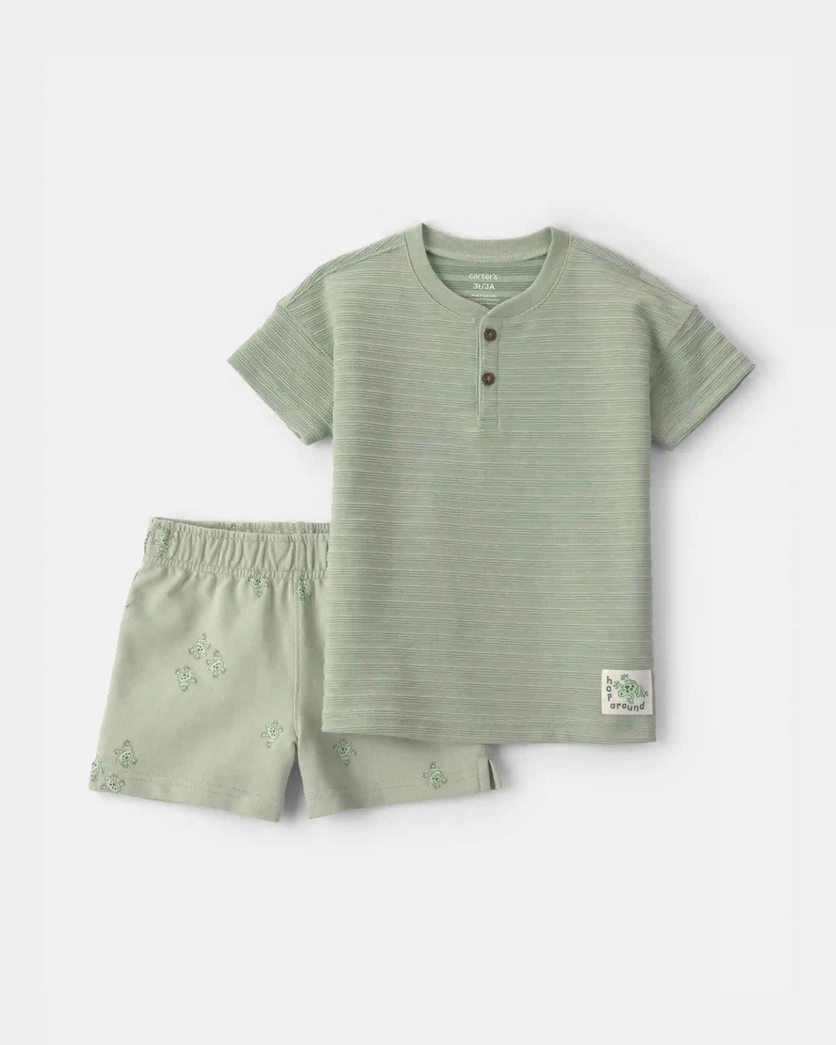 Toddler Boy 2-Piece Frog Top & Short Set - Green
