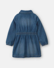 Toddler Girl Denim Long-Sleeve Dress - Medium Wash