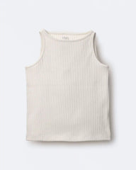 Toddler Girl Ribbed Playtime Tank Top - Cream