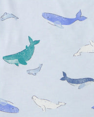 Boys Whale PurelySoft Short-Sleeve Snug Fit 2-Piece Pajama Set - Blue